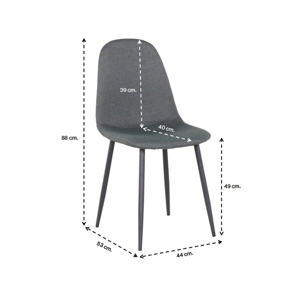 เก้าอี้ทานข้าว SB FURNITURE LALADA 59057656 สีเทาเข้ม (ชุด 4 ตัว)