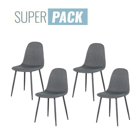 เก้าอี้ทานข้าว SB FURNITURE LALADA 59057656 สีเทาเข้ม (ชุด 4 ตัว)_0