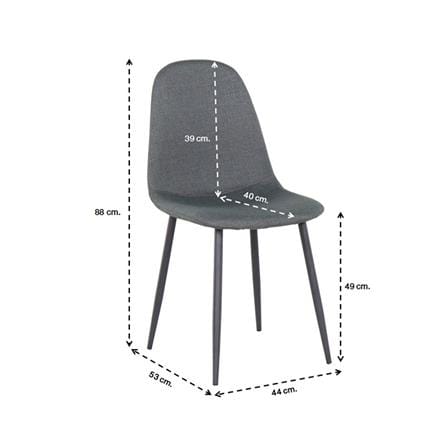 เก้าอี้ทานข้าว SB FURNITURE LALADA 59057656 สีเทาเข้ม (ชุด 4 ตัว)_5