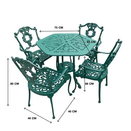ชุดสนาม 4 ที่นั่ง AUNCHISAALLOY 75x83x66 ซม. สีเขียว_2