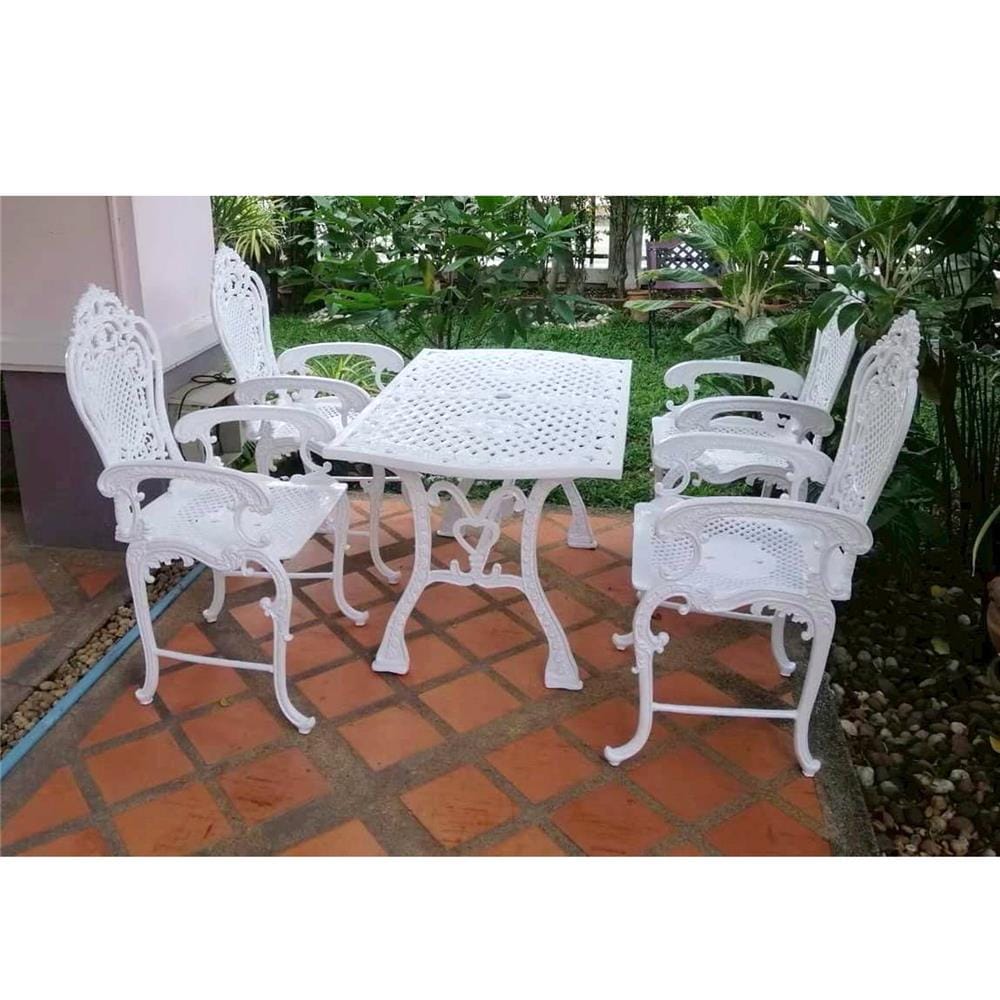 ชุดสนาม 4 ที่นั่ง AUNCHISAALLOY 116x68x63 ซม. สีขาว