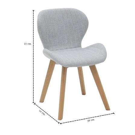 เก้าอี้ทานข้าว SB FURNITURE YEARLING 59062929 สีเทาอ่อน (ชุด 2 ตัว)_5