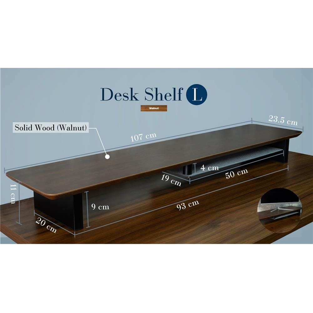 ชั้นวางมอนิเตอร์ DESKSPACE 107 ซม. สีวอลนัท