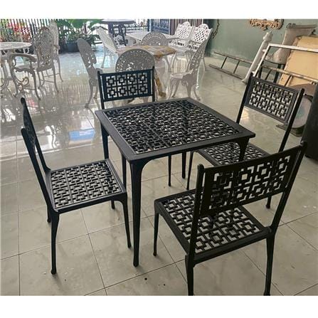 ชุดสนาม 4 ที่นั่ง AUNCHISAALLOY 70x70x70 ซม. สีดำ_1