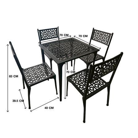 ชุดสนาม 4 ที่นั่ง AUNCHISAALLOY 70x70x70 ซม. สีดำ_2