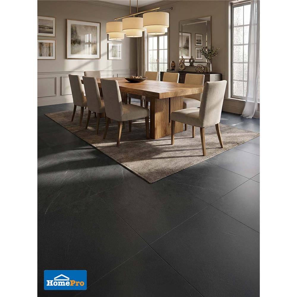 กระเบื้องพื้นพอร์ซเลน 60x60 ซม. COTTO พีโม ดำ ซาติน PM 1.44 ตร.ม.
