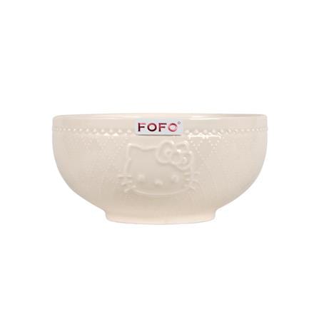 ชาม PORCELAIN 6 นิ้ว  FOFO KITTY VINTAGE สีครีม_0