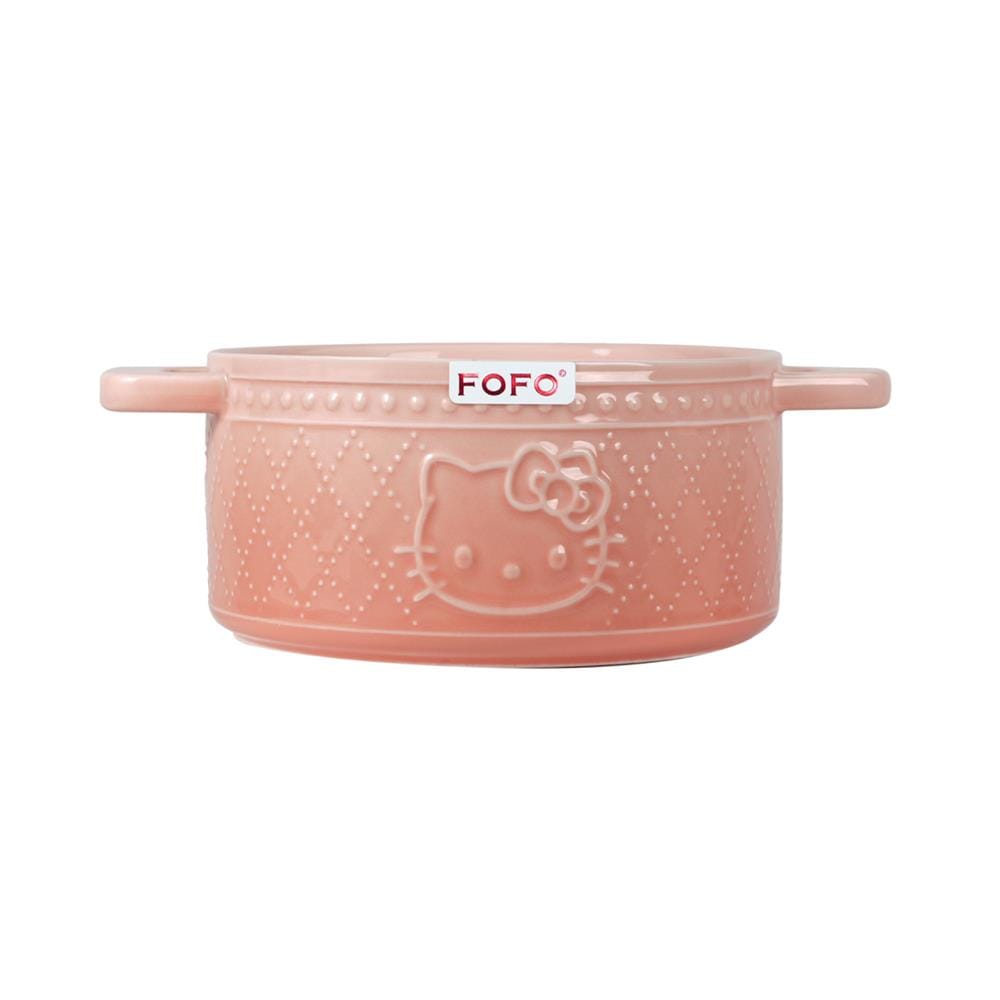 ชามมีหู PORCELAIN 6 นิ้ว FOFO KITTY VINTAGE สีชมพู