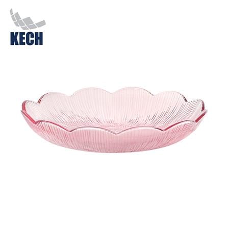 จานแก้ว 9 นิ้ว KECH FLOWER สีชมพู_0