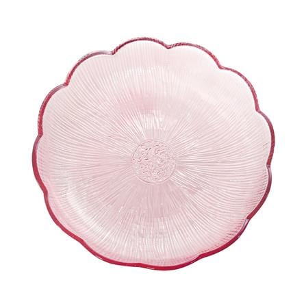 จานแก้ว 9 นิ้ว KECH FLOWER สีชมพู_1