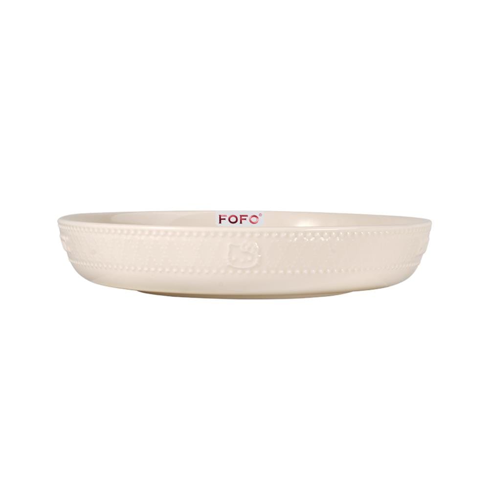 จานบัวลึก PORCELAIN 8 นิ้ว FOFO KITTY VINTAGE สีครีม