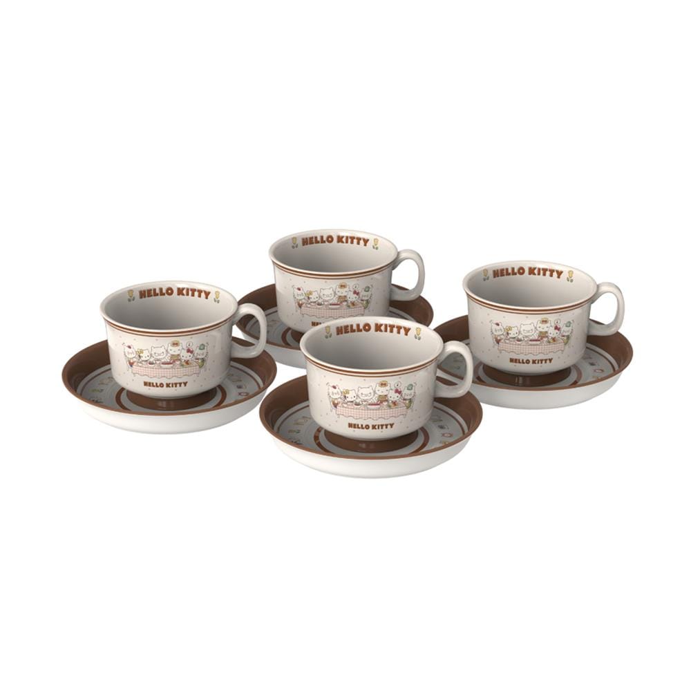 ชุดกาแฟ PORCELAIN 210 มล. FOFO KITTY VINTAGE (4 ชุด)