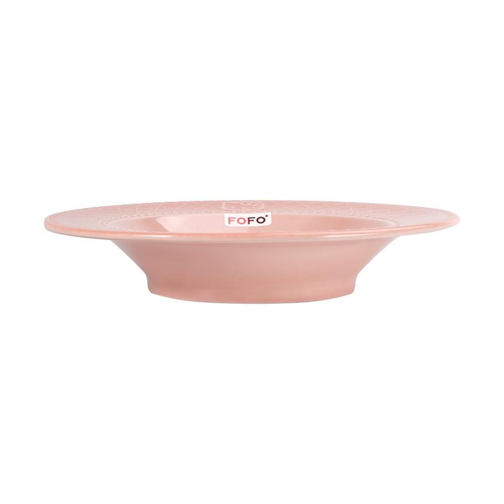 จานลึก PORCELAIN 9.5 นิ้ว FOFO KITTY VINTAGE สีชมพู