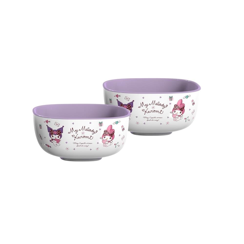 ชุดจานชาม PORCELAIN FOFO MY MELODY & KUROMI (10 ชิ้น)