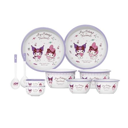 ชุดจานชาม PORCELAIN FOFO MY MELODY & KUROMI (10 ชิ้น)_0