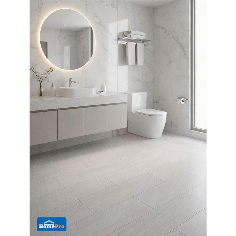 กระเบื้องพื้นพอร์ซเลน 30X60 ซม. COTTO คิม ขาว PM 1.44 ตร.ม.