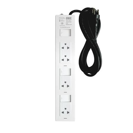 รางปลั๊กไฟ 4 ช่อง 3 สวิตซ์ UNIC P414-1 3500 วัตต์ 16 แอมป์ 3 เมตร_0