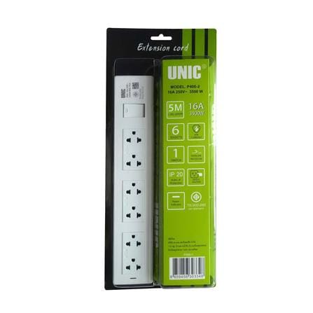 รางปลั๊กไฟ 6 ช่อง 1 สวิตซ์ UNIC P406-2 3500 วัตต์ 16 แอมป์ 5 เมตร_3
