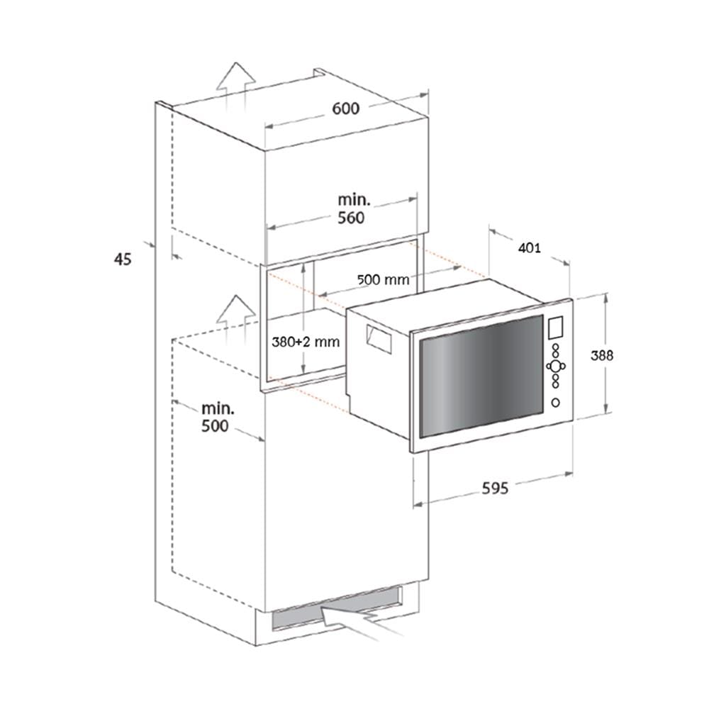 ไมโครเวฟฝัง+เตาอบฝัง AXIA INT 25 MWG 500+INT 75 LCD