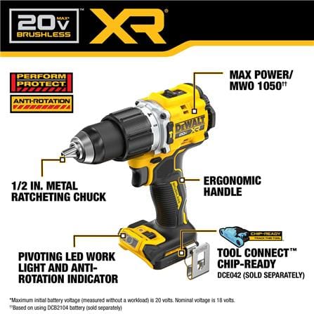 สว่านกระแทกไร้สาย DEWALT DCD806S1T-B1 18 โวลต์ (สูงสุด 20 โวลต์)_10