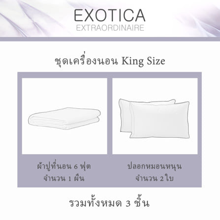 ชุดผ้าปูที่นอน 6 ฟุต (ชุด 3 ชิ้น) EXOTICA 31XP สี PINK_4