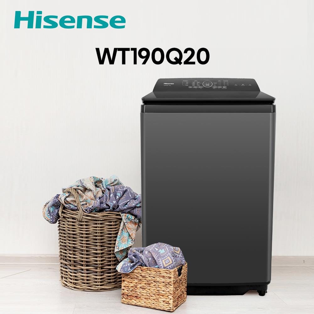 เครื่องซักผ้าฝาบน HISENSE WT190Q20 19 กก. สีดำ