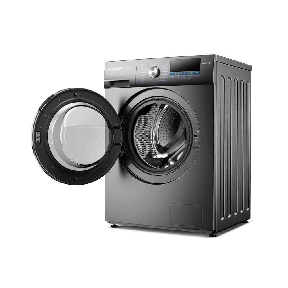 เครื่องซักผ้าฝาหน้า SHARP ES-F90XKS-G 9 กก. 1200RPM อินเวอร์เตอร์ สีเทาเข้ม