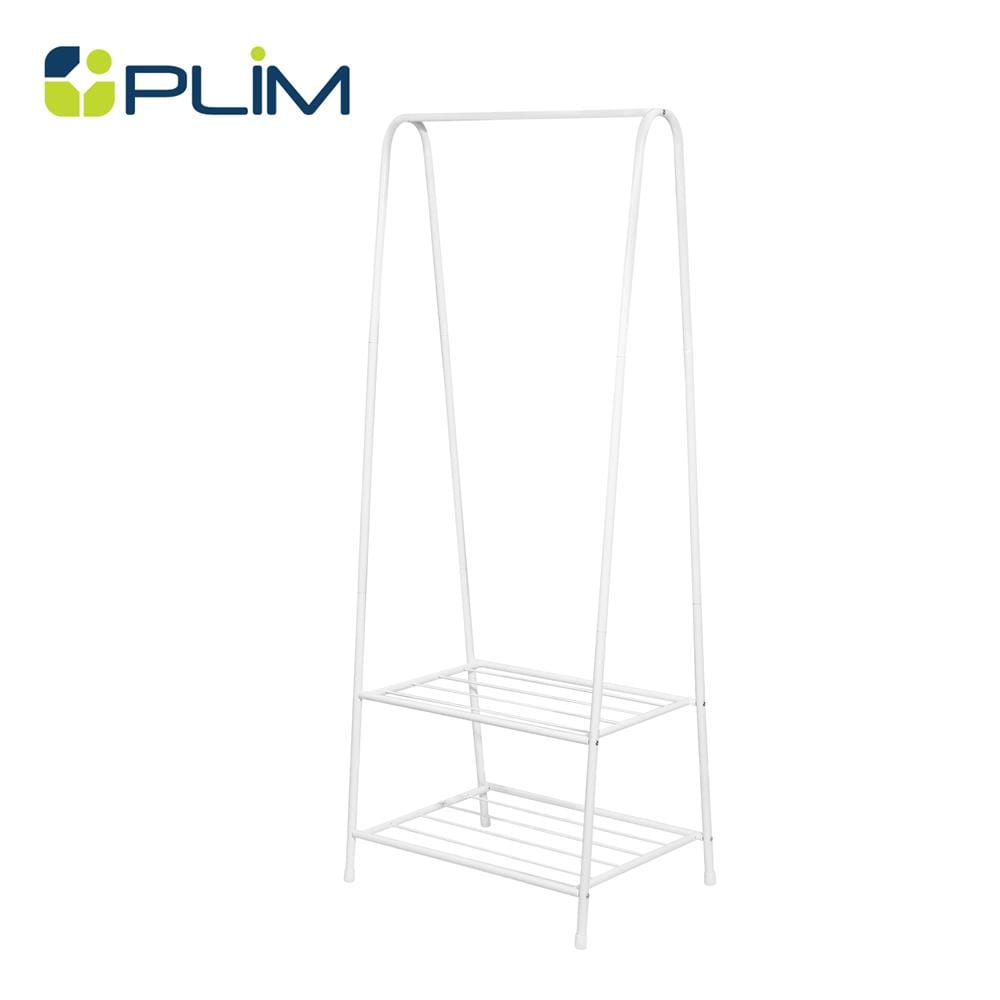 ราวแขวนผ้าทรง A พร้อมชั้นวางของ 2 ชั้น PLIM 60 ซม. สีขาว