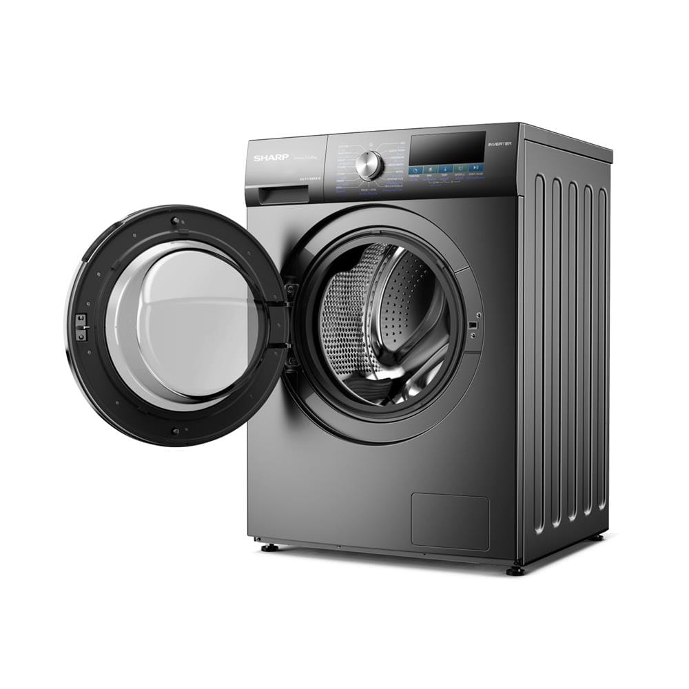 เครื่องซักผ้าฝาหน้า SHARP ES-F110XKS-G 11 กก. 1200 RPM อินเวอร์เตอร์ สีเทาเข้ม