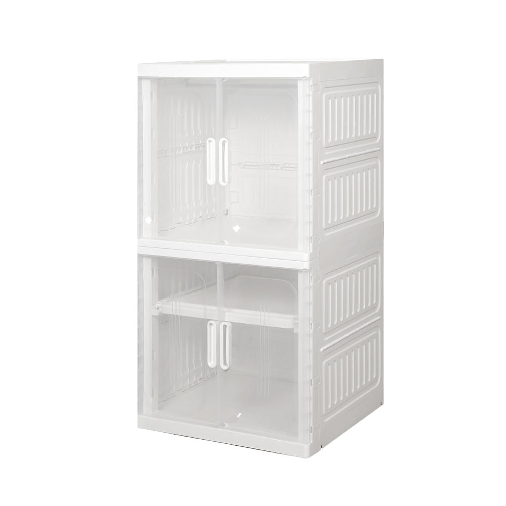 ตู้บานเปิด 2 ชั้น STACKO SNOWY 60x55x117 ซม. สีขาว