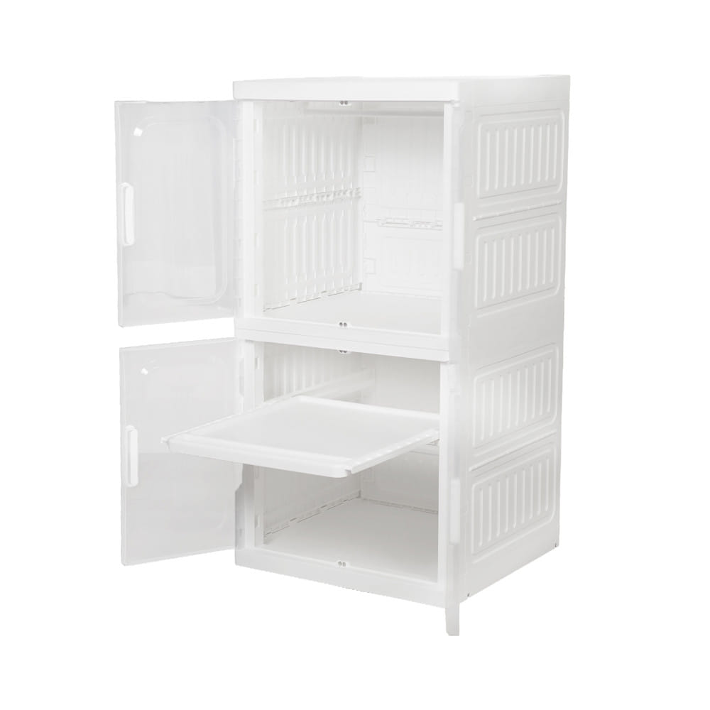 ตู้บานเปิด 2 ชั้น STACKO SNOWY 60x55x117 ซม. สีขาว
