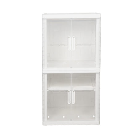 ตู้บานเปิด 2 ชั้น STACKO SNOWY 60x55x117 ซม. สีขาว_0