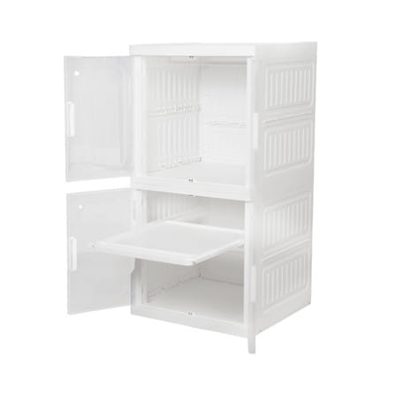 ตู้บานเปิด 2 ชั้น STACKO SNOWY 60x55x117 ซม. สีขาว_3