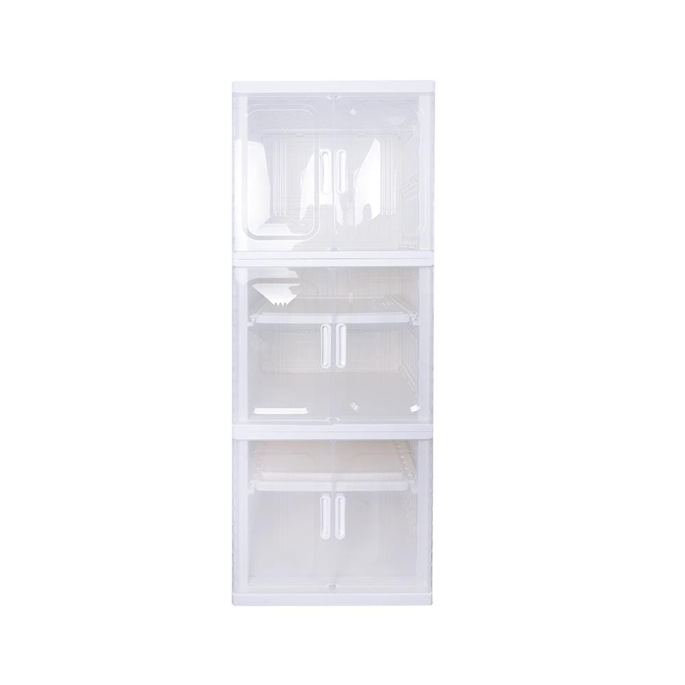 ตู้บานเปิด 3 ชั้น STACKO SNOWY 60x55x173.5 ซม. สีขาว