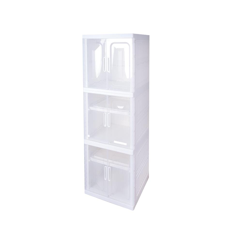 ตู้บานเปิด 3 ชั้น STACKO SNOWY 60x55x173.5 ซม. สีขาว