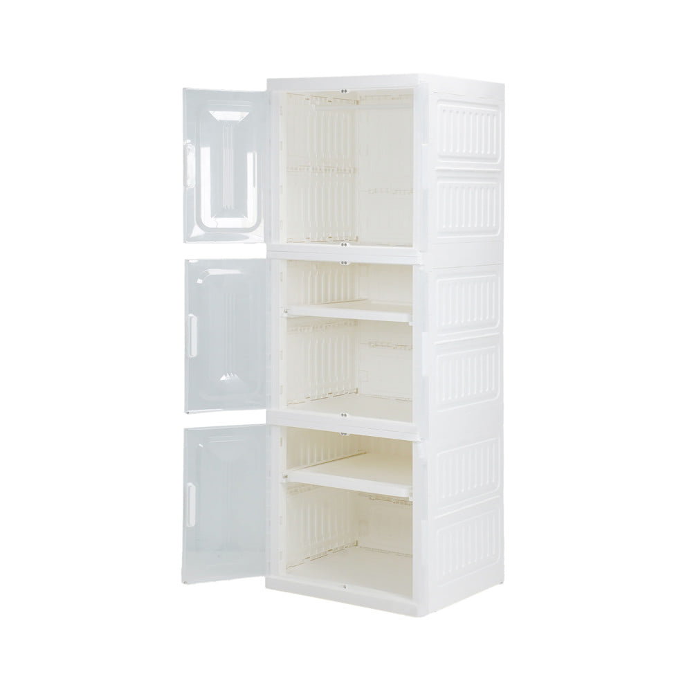 ตู้บานเปิด 3 ชั้น STACKO SNOWY 60x55x173.5 ซม. สีขาว