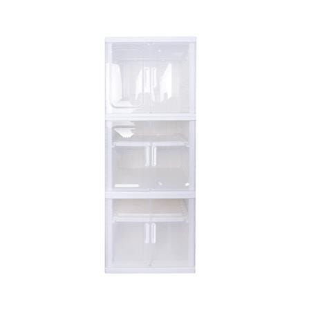 ตู้บานเปิด 3 ชั้น STACKO SNOWY 60x55x173.5 ซม. สีขาว_0