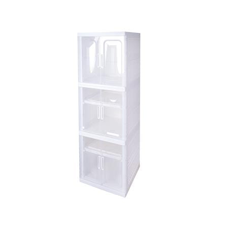 ตู้บานเปิด 3 ชั้น STACKO SNOWY 60x55x173.5 ซม. สีขาว_1