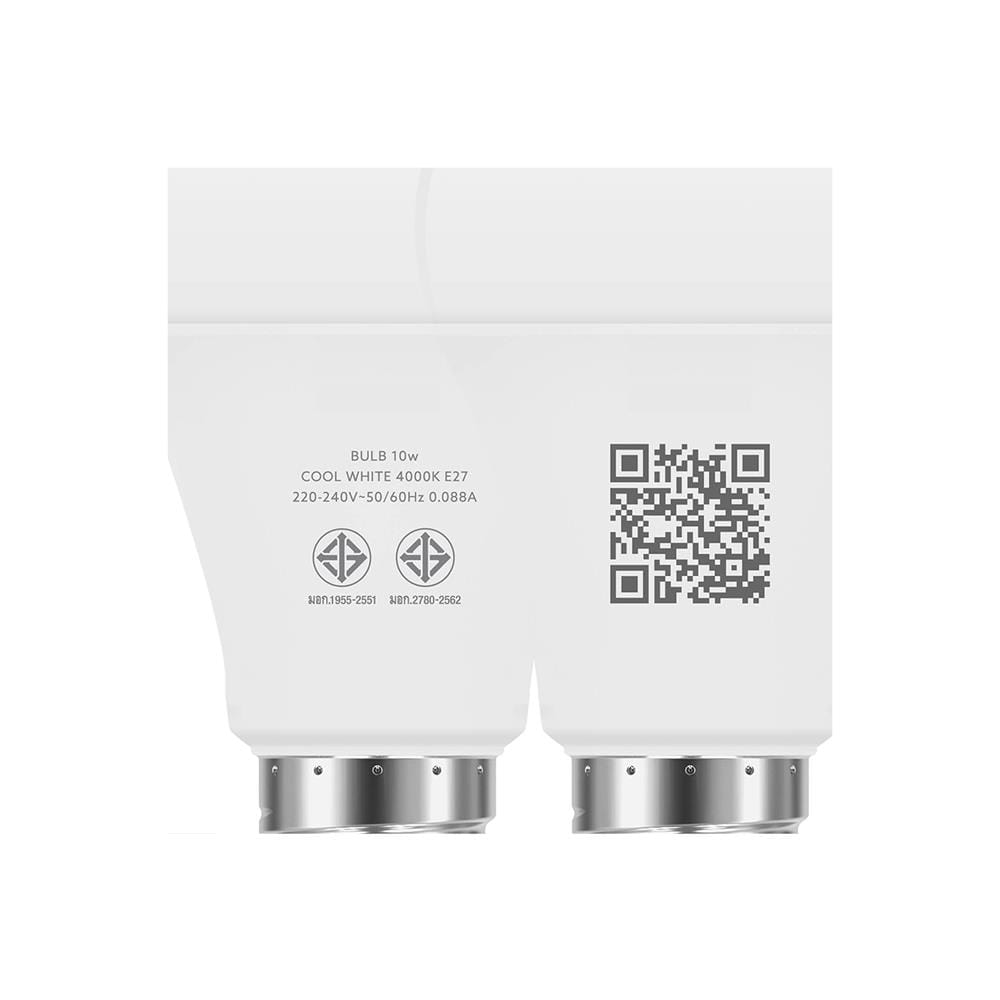 หลอด LED LAMPTAN A60 BULB 10 วัตต์ COOL WHITE E27 (แพ็ก 4 ชิ้น)