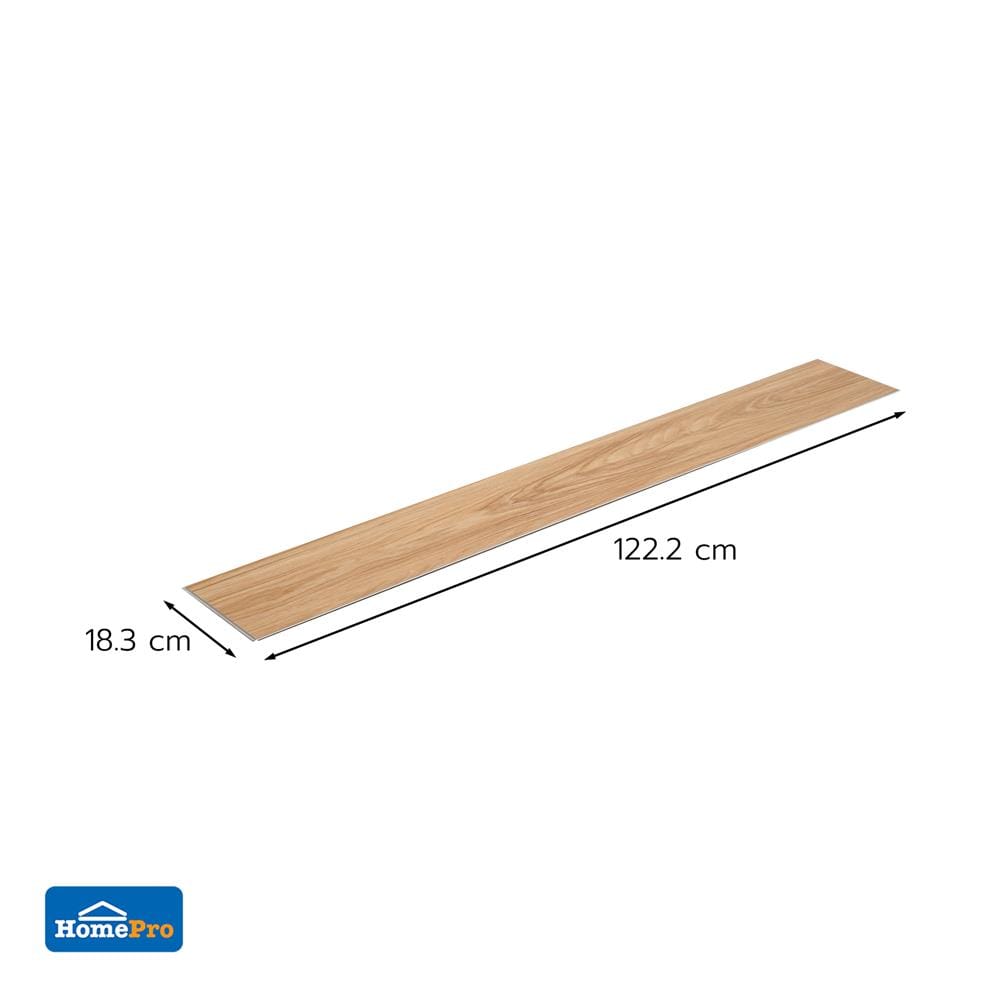พื้น SPC CROBERN 5.5 มม. 2.23 ตร.ม. สี AMBER WOOD (แพ็ก 10 ชิ้น)