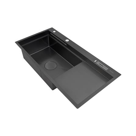 ซิงค์ฝัง 1 หลุม 1 ที่พัก + ก๊อกซิงค์ AXIA EXPERTISE 10050 BLACK + NIAGARA GUN METAL_2