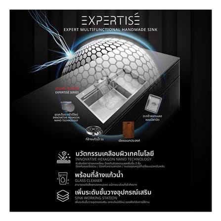 ซิงค์ฝัง 1 หลุม 1 ที่พัก + ก๊อกซิงค์ AXIA EXPERTISE 10050 SILVER + NIAGARA GUN METAL_4
