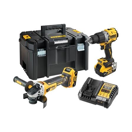 ชุดสว่านกระแทกและเครื่องเจียรไร้สาย (พร้อมแบตเตอรี่และแท่นชาร์จ) DEWALT DCK2026P2T-B1 20 โวลต์_0