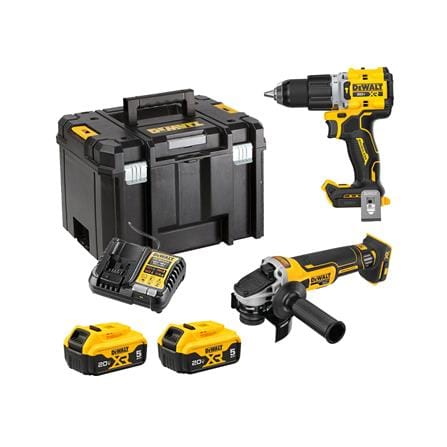 ชุดสว่านกระแทกและเครื่องเจียรไร้สาย (พร้อมแบตเตอรี่และแท่นชาร์จ) DEWALT DCK2026P2T-B1 20 โวลต์_1