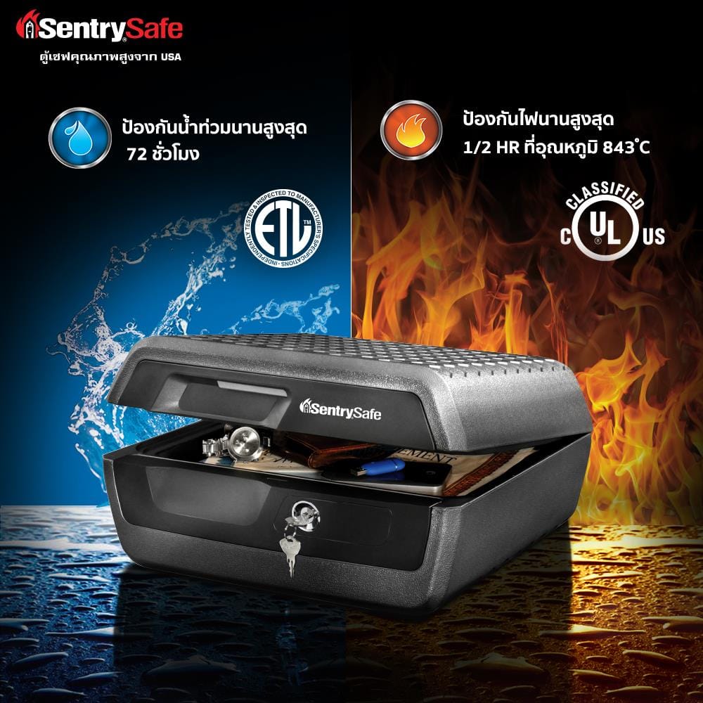 ตู้นิรภัย SENTRYSAFE CHW30100 สีเทา/ดำ