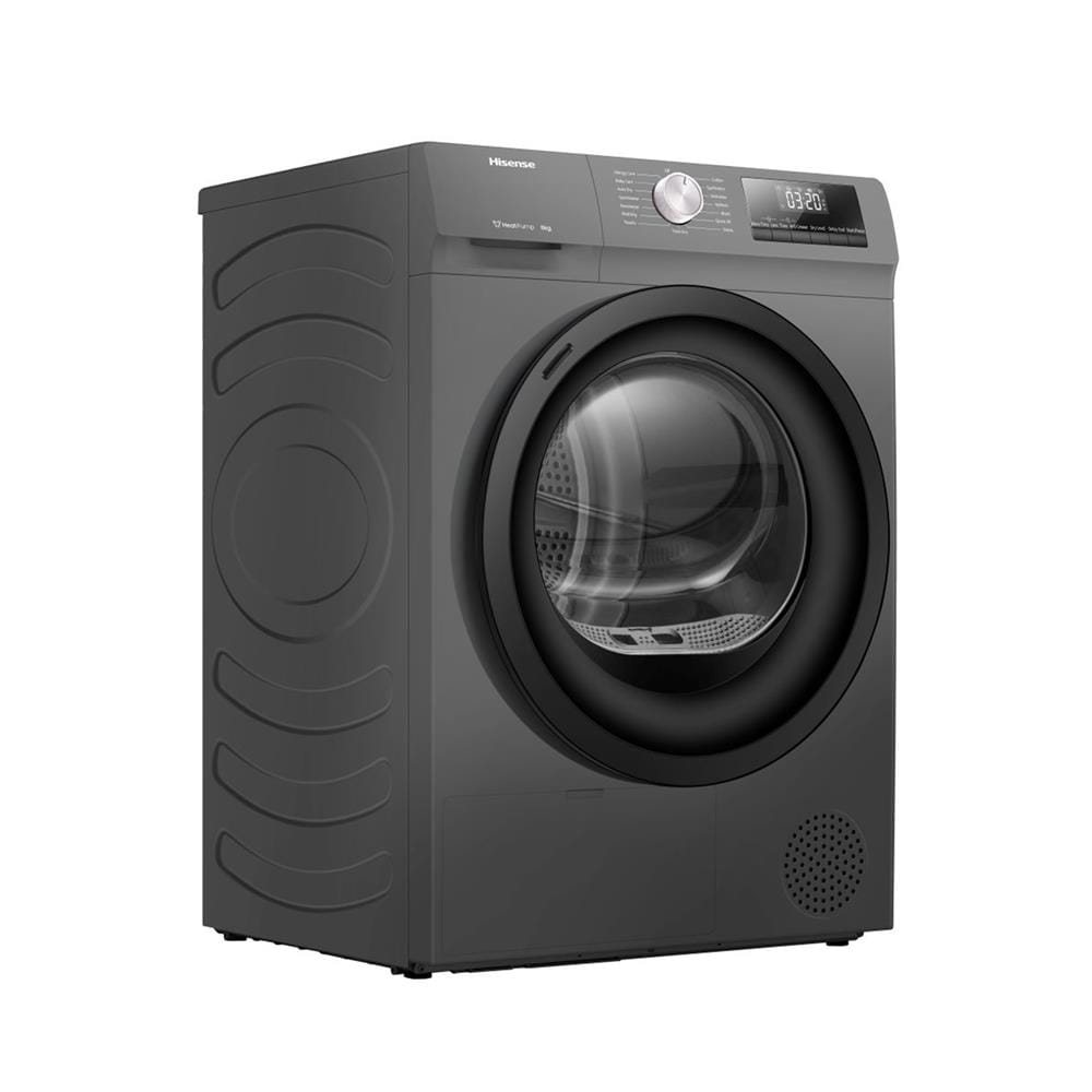 เครื่องอบผ้าฝาหน้า HISENSE DH80N1 8 กก. HEAT PUMP สีเทา