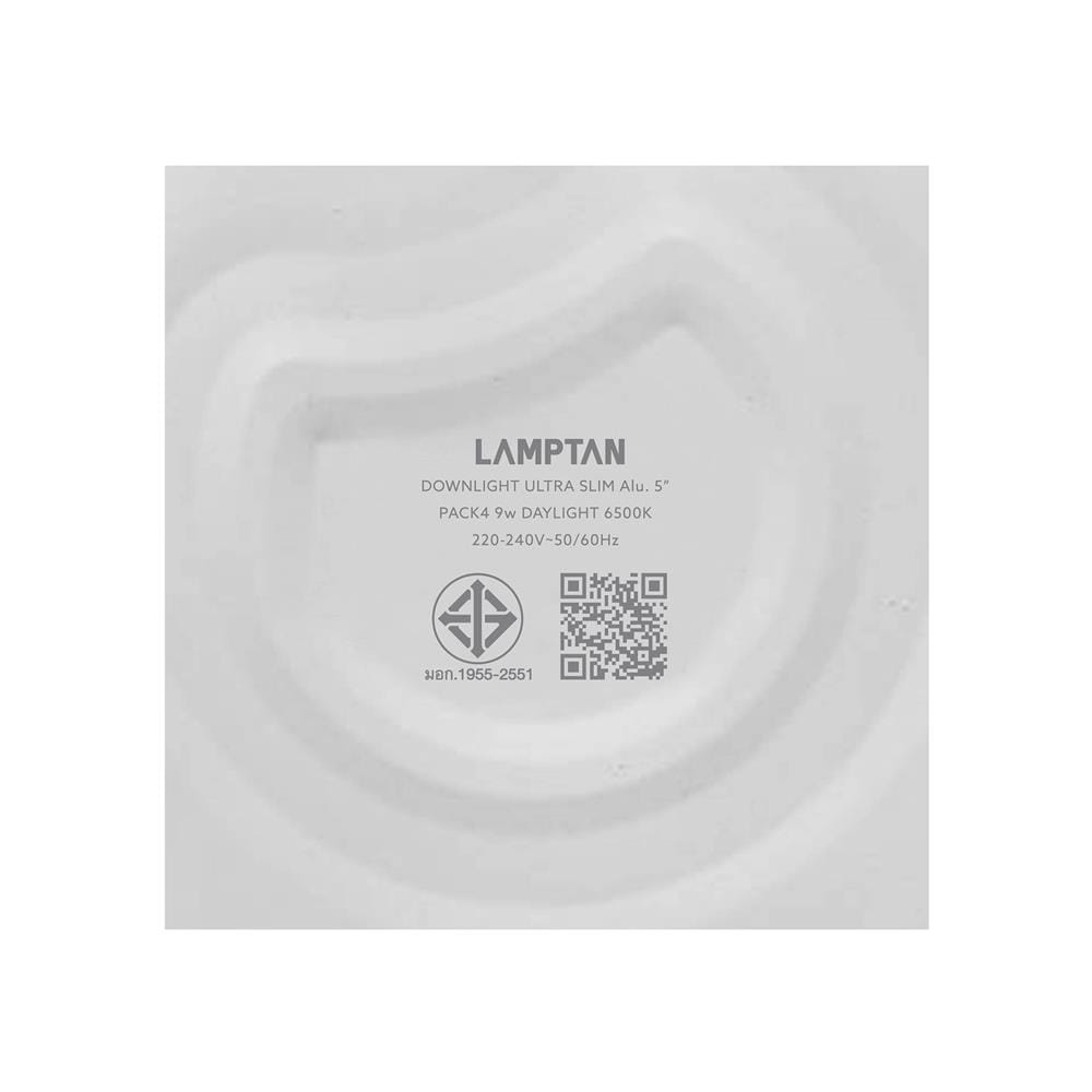 ดาวน์ไลท์ LED LAMPTAN SLIM 5 นิ้ว 9 วัตต์ DAYLIGHT สีขาว (แพ็ก 4 ชิ้น)