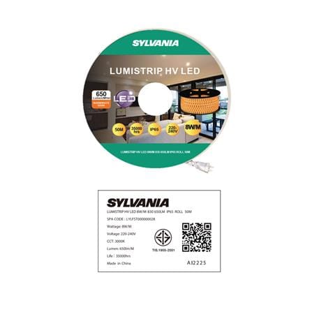 ไฟเส้น LED SYLVANIA LUMISTRIP HV LED 8 วัตต์/เมตร WARM WHITE 50 เมตร_9