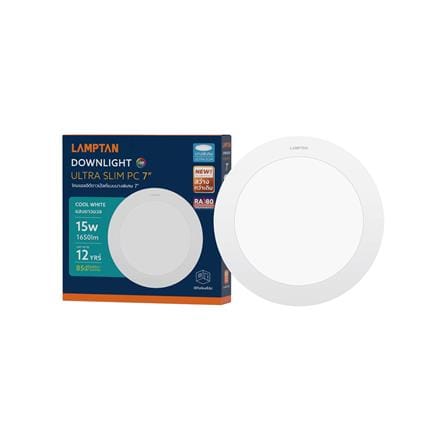 ดาวน์ไลท์ LED LAMPTAN ULTRA SLIM PC 7 นิ้ว 15 วัตต์ COOL WHITE สีขาว_4
