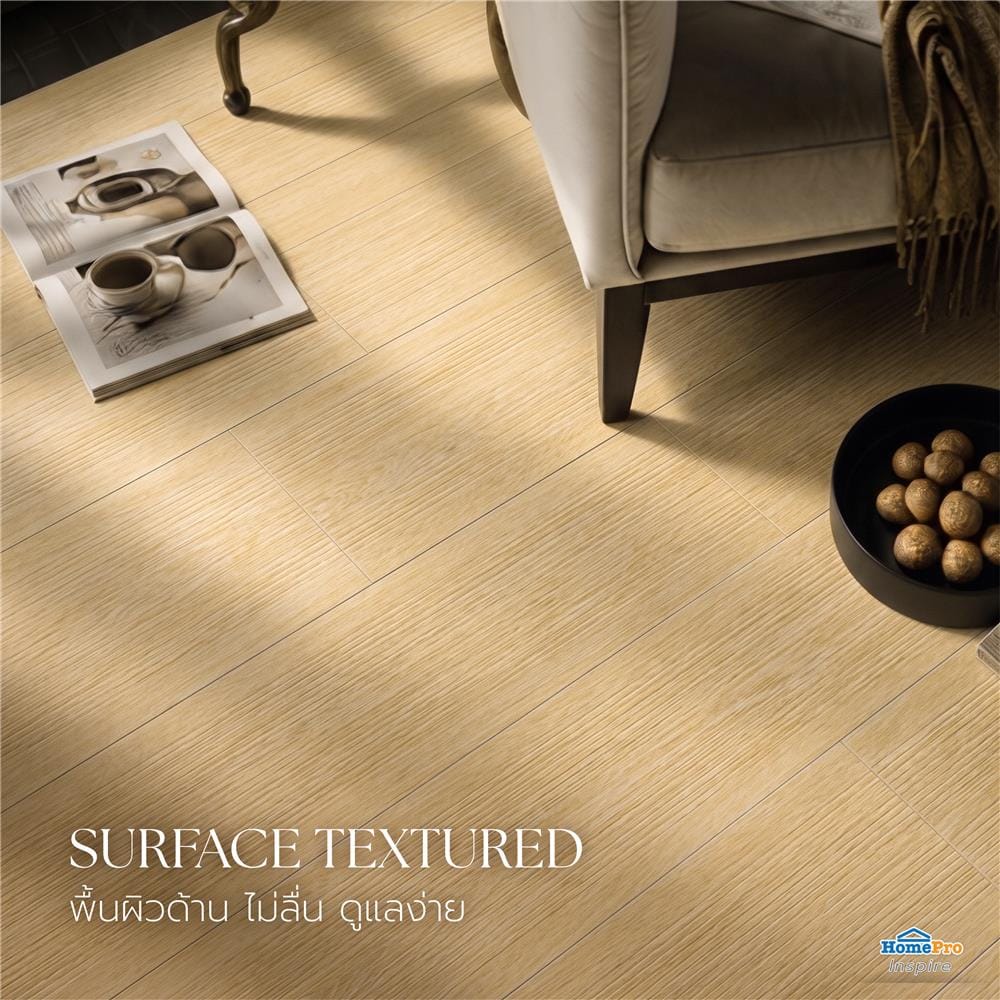 กระเบื้องพื้นพอร์ซเลน 20x120 ซม. TARA เลโอนาร์โด เบจ A 0.96 ตร.ม.